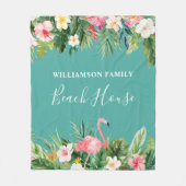 Strandhaus mit tropischen Flora Fleecedecke (Vorderseite)