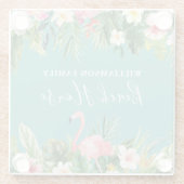 Strandhaus mit tropischen Flora Glasuntersetzer (Rückseite)