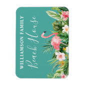 Strandhaus mit tropischen Flora Magnet (Vertikal)