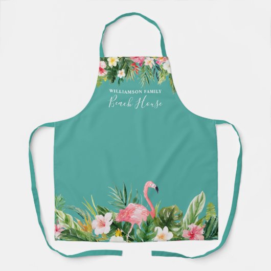 Strandhaus mit tropischen Flora Schürze (Vorderseite)