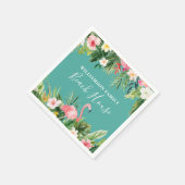 Strandhaus mit tropischen Flora Serviette (Ecke)