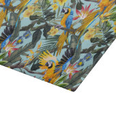 Strandhaus mit tropischen Papageien Schneidebrett (Ecke)