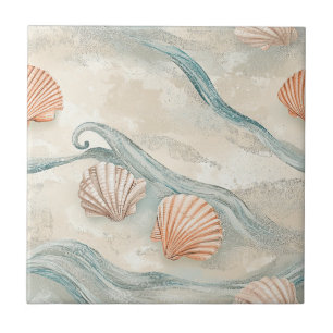 Strandhaus-Muschel-Muster Fliese