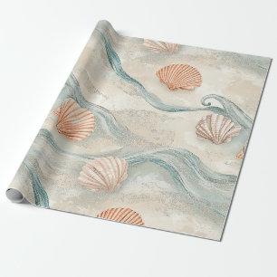 Strandhaus-Muschel-Muster Geschenkpapier