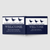 Strandhaus Nautic Navy Blue White Sandpiper Gästebuch (Voll)