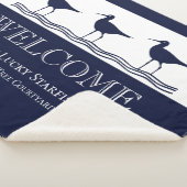 Strandhaus Nautic Navy Blue White Sandpiper Sherpadecke (3/4)