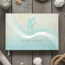 Strandhaus Nautical Seahorse Aqua Blau ID623