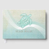 Strandhaus Nautical Turtle Aqua Blau ID623 Gästebuch (Vorderseite)