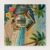 Strandhaus Ozeanische Decke Puzzle (Horizontal)
