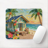 Strandhaus Ozeanische Küstenkunst Mousepad (Mit Mouse)