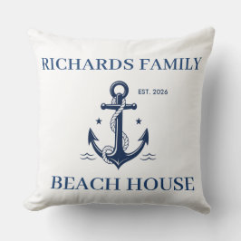 Strandhaus personalisierter Familienname Kissen