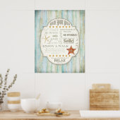 Strandhaus Regeln Strandbad Hütte Wohngestaltung A Poster (Küche)