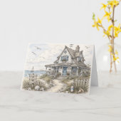 Strandhaus Sea Breeze Karte (Gelbe Blume)