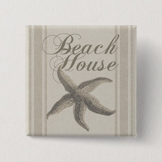 Strandhaus Seestern Strand Button (Vorderseite)