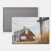 Strandhaus Sonnenaufgang Magnet (Vorderseite/Rückseite)