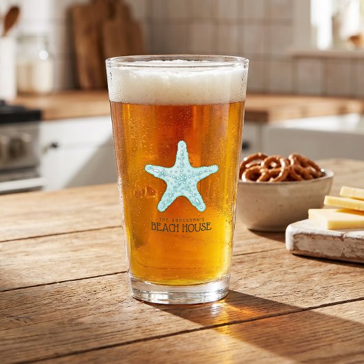 Strandhaus Starfish Aqua Blue ID623 Glas