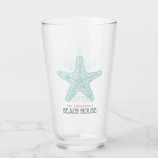 Strandhaus Starfish Aqua Blue ID623 Glas (Vorderseite)