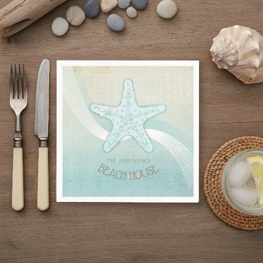 Strandhaus Starfish Aqua Blue ID623 Serviette