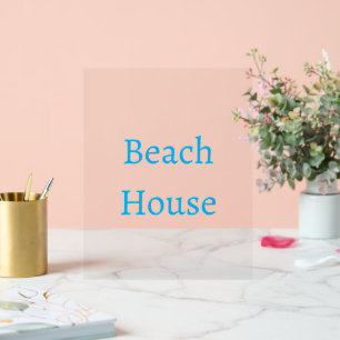 Strandhaus Typografie Kalligrafie Minimaler Text Acrylschild
