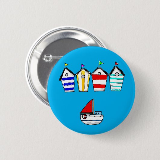 Strandhaus und Meerboot Button (Vorne & Hinten)