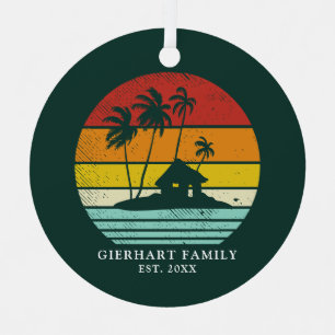 Strandhaus Urlaub Familienzusammenkunft Weihnachte Ornament Aus Metall