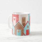 Strandhaus-Wasserfarbe: Retro-Muster. Kaffeetasse (Vorderseite Links)