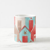 Strandhaus-Wasserfarbe: Retro-Muster. Kaffeetasse (Mittel)