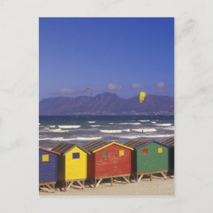 Strandhäuschen in der St. James Bay bei Kapstadt,  Postkarte
