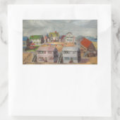 Strandhäuser Rechteckiger Aufkleber (Tasche)