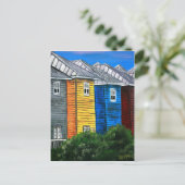 Strandhäuser zeichnend Kunstgeschenke Postkarte (Stehend Vorderseite)