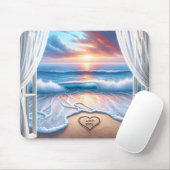 Strandherz im offenen Fenster Mousepad (Mit Mouse)