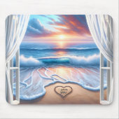 Strandherz im offenen Fenster Mousepad (Vorne)
