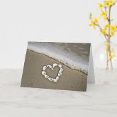 Strandherz in Seashells Karte (Gelbe Blume)