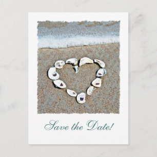 Strandherz von Seashells Save the Date Postkarten