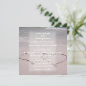 Strandherzen Einladung (Stehend Vorderseite)