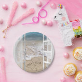 Strandherzen im Fenster Pappteller (Party)