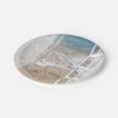 Strandherzen im Fenster Pappteller (Schrägansicht)