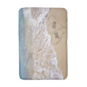 Strandherzen mit Namen Badematte (Vorderseite Vertikal)