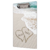 Strandherzen mit Namen Klemmbrett (Links)