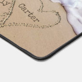 Strandherzen mit Namen Schreibtischunterlage (Ecke)