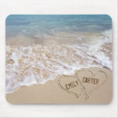 Strandherzen mit türkisblauem Wasser Mousepad (Vorne)