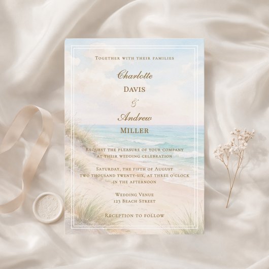 Strandhochzeit am Meer Einladung