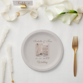Strandhochzeit am Meer | Sanfte neutrale Boho-Part Pappteller