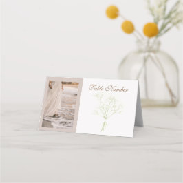 Strandhochzeit am Meer | Sanfte neutrale Boho-Tisc Platzkarte