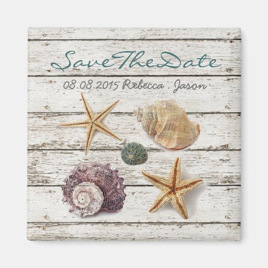 Strandhochzeit am Meer Save the Date Magnet (Vorne)