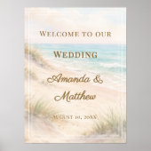 Strandhochzeit am Meer Willkommen Poster (Vorne)