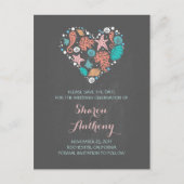 Strandhochzeit am Meeresufer Save the Date Ankündigungspostkarte (Vorderseite)