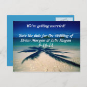 Strandhochzeit Ankündigungspostkarte (Vorne/Hinten)