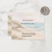 Strandhochzeit Antwort RSVP Mitteilungskarte (Vorderseite/Rückseite Beispiel)