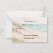 Strandhochzeit Antwort RSVP Mitteilungskarte (Vorderseite)